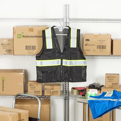 Image of Restaurantware Reflective Safety Vest 20 Count 29.213 x 30.315 Inches High Visibility Multi-Pocket Zipper Front Safety Vest