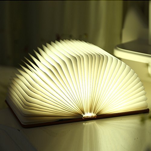 UBERSWEET Bule BookInnovative USB Rechargeable LED Foldable Book Shape Desk Lamp Nightlight Booklight for Home Decor Warm White Light
