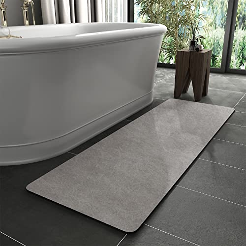 MontVoo Gray Non-Slip Bath Mat Rug β Quick-Dry