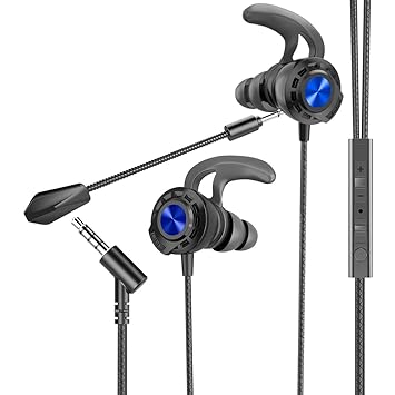 BENGOO G16 Gaming Earbuds, in-Ear Gaming Headset, Gaming Earphones with Dual Microphone, Mic Mute and Volume Control, Wired Earbuds for PC Mobile PS4 5 Xbox Nintendo Switch Playstation,3.5MM Jack