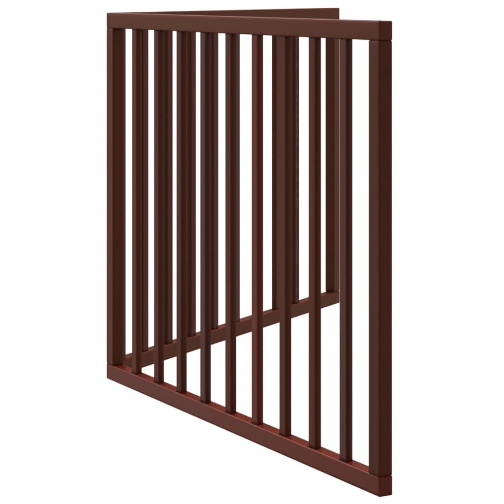 vidaXL Puerta para Perros Plegable 2 Paneles Madera álamo marrón 160cm
