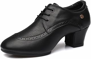 omcam Ballroom Dance Shoes Leather Modern Dancing Practice Shoes for Women Salsa Latin Tango Dance Shoes