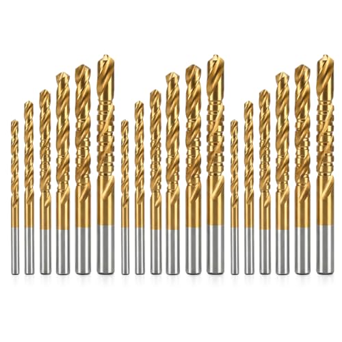 Image of HSS Twist Drill Bit Set, Titanium Coated Metal Drill Bits,3