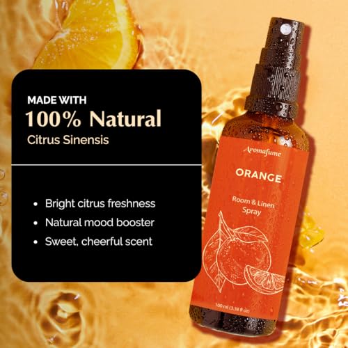 Image of Orange Air Freshener Spray for Room, Linen & Pillow 100ml by Aromafume