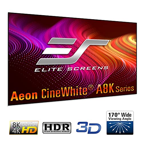Image of Elite Screens Aeon CineWhite A8K, 135 inch Diag, 16:9 Aspect Ratio, ISF Certified 8K Ultra HD Home Theater Fixed Frame Edge Free Projection Sound Transparent Perforated Weaved Screen, AR135H-A8K