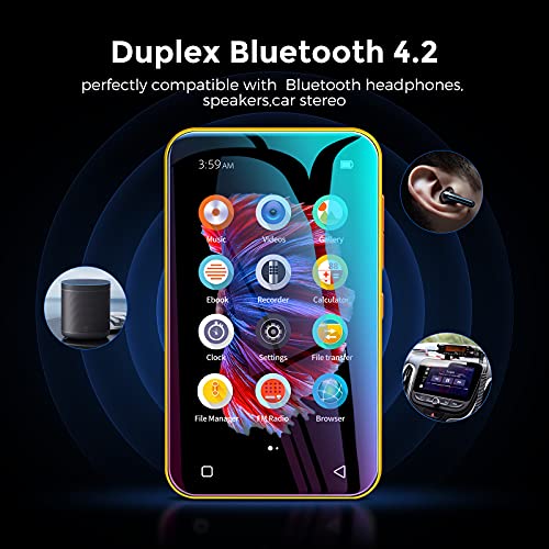 WiFi-Mp3-Player-with-Bluetooth-TIMMKOO-40-Full-Touch-Screen-Mp3-Mp4-Player-with-Speaker-Portable-HiFi-Sound-Walkman-Digital-Music-Player-with-FM-RadioRecorder-EbookClock-Browser-Yellow
