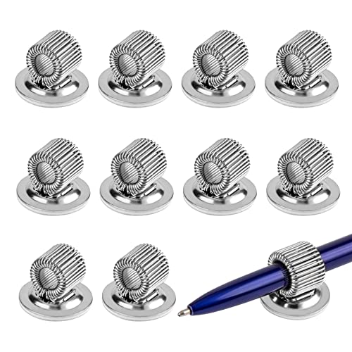 JSMTKJ Set de 10 Piezas Clips de Soporte de Bolígrafo Magnéticos, Portalápices de Acero de Manganeso para Organizador de Bolígrafos Lápices en Pizarra, Refrigerador y Tablero