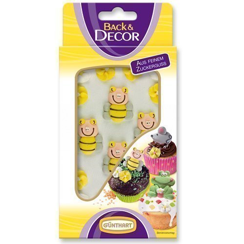 Bees and Flowers - Toppers for Cupcakes or Cake Decorations