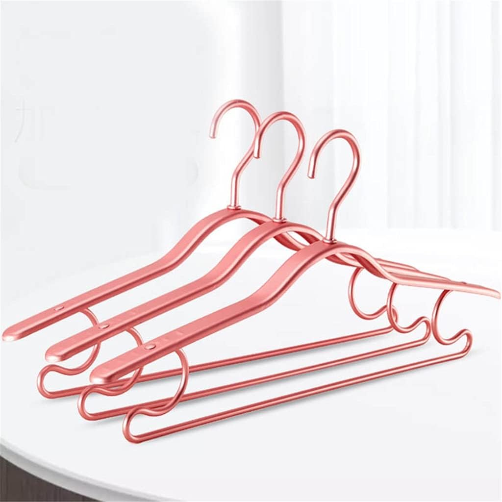 10pcs Metal Clothing Hanger Aluminum Alloy Non-Slip Thicken Winter Coat Hanging Rack Home Space Saver Storage Clothes Hangers(White-Fruit peach5)