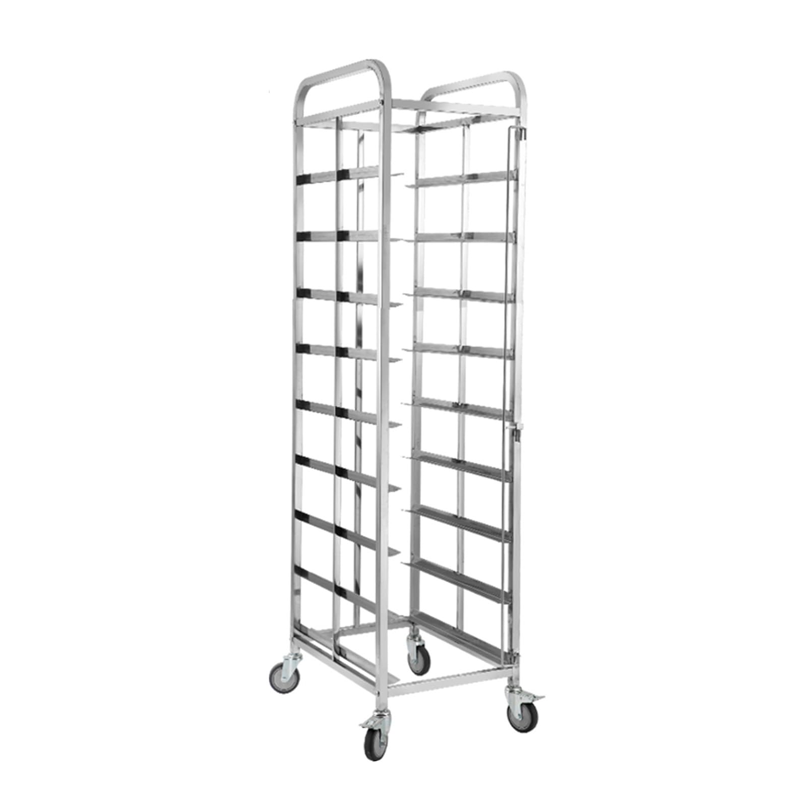 Grille de Cuisson à Pain Commerciale en Acier Inoxydable à 9 plaques, espacement de 15 cm, idéale pour Les boulangeries, Restaurants et Services de Restauration, équipée de roulettes verroui