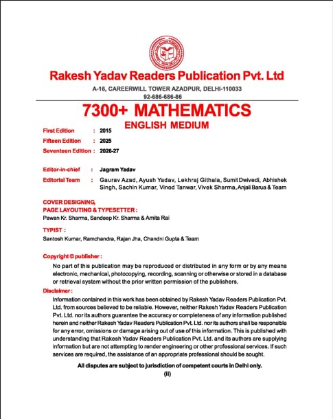Image of Rakesh Yadav SSC Mathematics, 7300+ Questions, 17th Edition, English Medium 2026