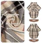 PUPTECK Plaid Dog Shirt, Cute Puppy Cat Polo T-Shirt, Soft Pet Clothes Boy Girl Outfit for Small Medium Dogs, Costume M - Image 3