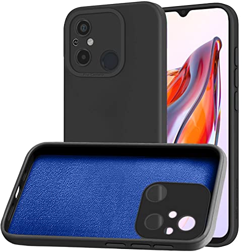 Image of TheGiftKart Liquid Silicon Back Cover Case for Mi Redmi 12C | Stylish Camera Protection Module | Micro-Fibre Lining Inside | Shockproof Back Cover Case for Mi Redmi 12C (Silicone, Black)