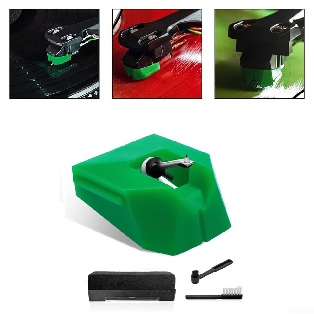 Aguja de repuesto para Audio-Technica AT-VMN95E, compatible con las series AT-LP120X y VM95, lápiz capacitivo de seguimiento preciso con herramientas de limpieza de discos