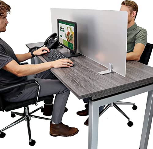 Obex Acrylic Free Standing Screen Privacy Desk Divider Home & Office Partitions For Table Top Workstation, Portable Cubicle Panel For Work, 24" X 48", Frosted #TOP5