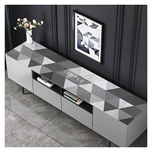XIXI DECORE Mocha TV Stand Runner?Table Cover?Home Decorative Tablecloth? TV Cabinet Cloth (44 L x 15.25 W, Mocha Gray Triangle)