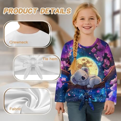Trendy Shirts for Girls 5-12 Years Long Sleeve Tie Shirt Cute Fall Clothes for Kids2