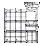 Allgonicer DIY Assemble Wire Grid Wall-Mount Storage Locker, 9 Cubes, Each Measure 16