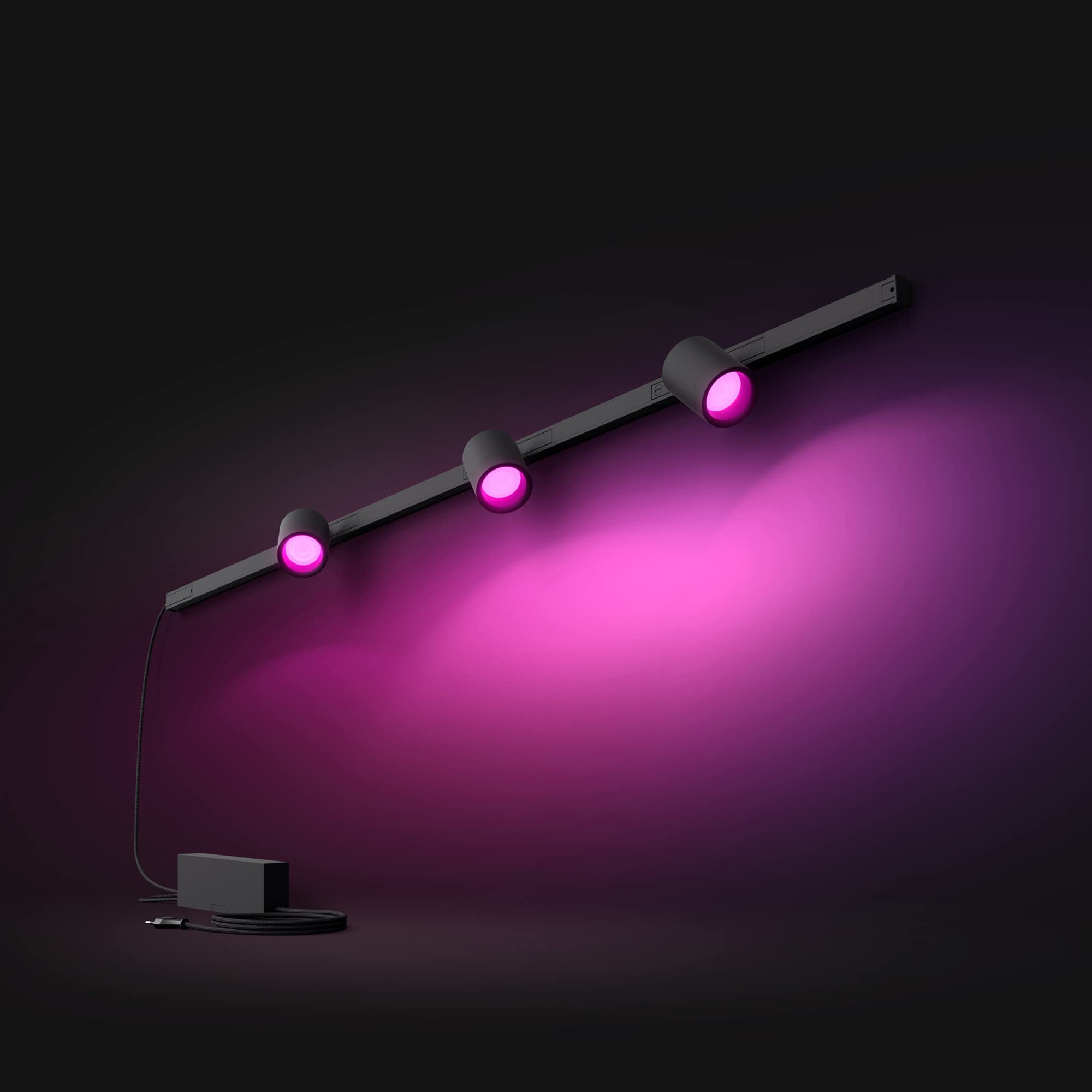 Philips Hue Zestaw bazowy Perfio (ścienny) + 3x Reflektor Perifo (czarny)