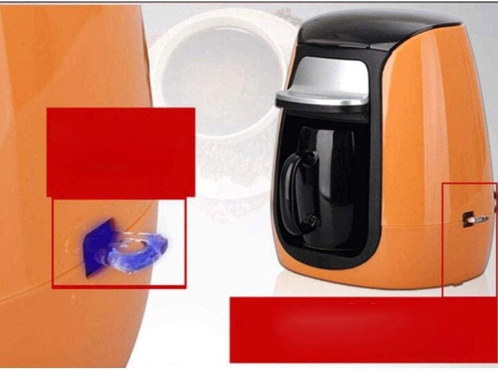 Máquina de café con Aislamiento al vacío, Termo de Viaje, máquina de café Americana con Filtro, Molinillo Nuevo de una Taza con Aislamiento y función de Apagado automático, Naranja