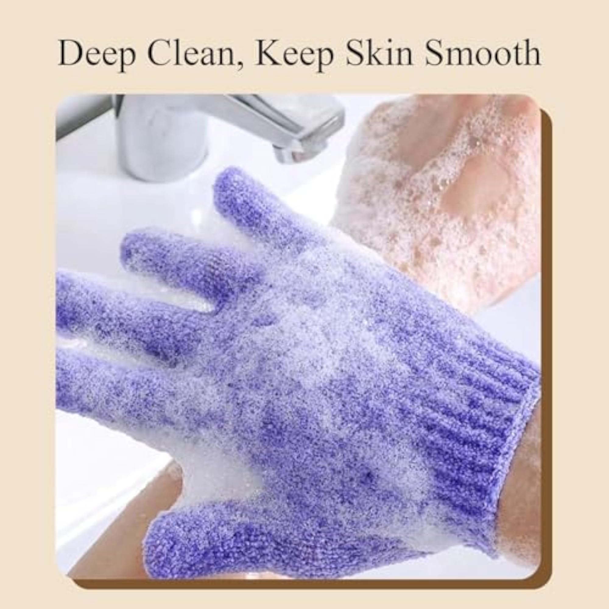 Bath Glove 2PCS Loofah Sponge Exfoliating Body Scrubber