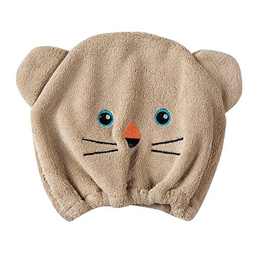 Preisvergleich Produktbild LoveLeiter Turban Haartrockentuch Handtuch Kopftuch Mikrofaser Haarturban Schnelltrocknend saugfähig Haar Kopf und Lange Haare Trocknendes Tuch für Mädchen Frauen 1 / 2pcs (Braun, Einheitsgröße)