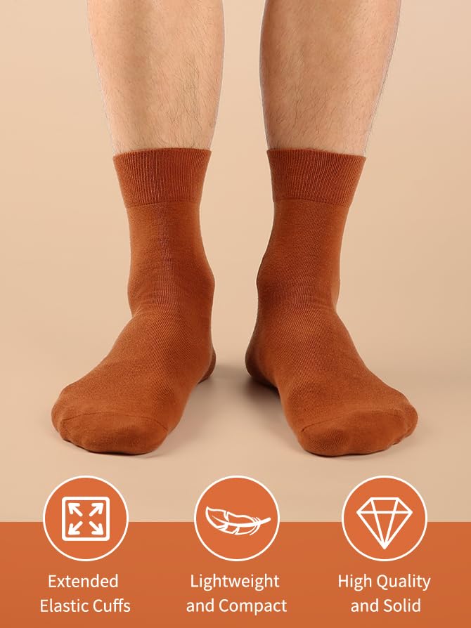 Image of FGZ Mens Crew Socks Breathable Cotton Soft Casual Thin Socks for Work,Sport & Everyday Wear,5 Pairs