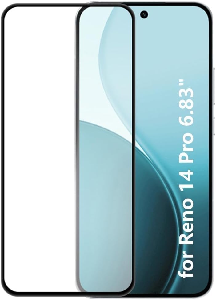 Image of QsmQam Military-Grade Tempered Glass Compatible with Oppo Reno 14 Pro 5G with Anti-Burst 9H Hardness Edge-to-Edge Coverage Screen Guard