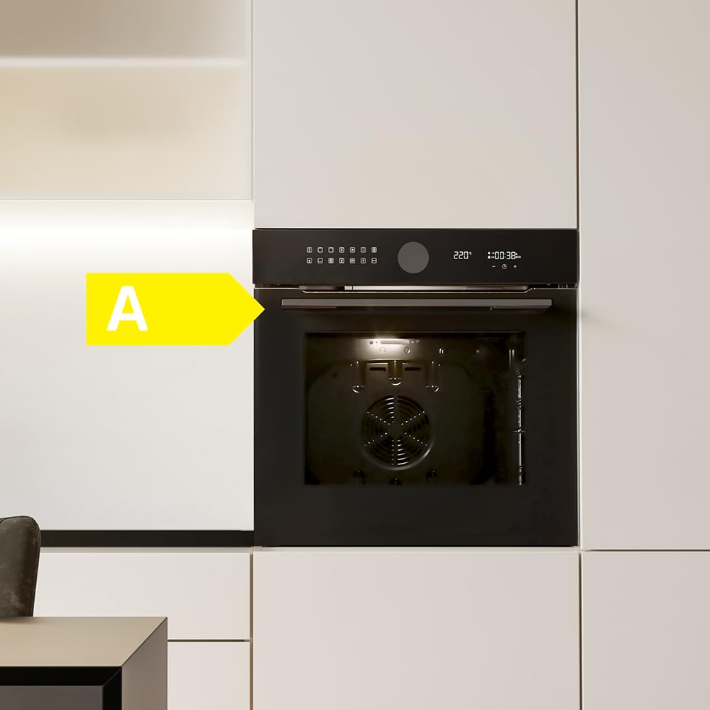 Cecotec Bolero Hexa P516000 Einbau-Backofen Pyrolyse 73L 3250W 14 Funktionen Dual Display Schwarz