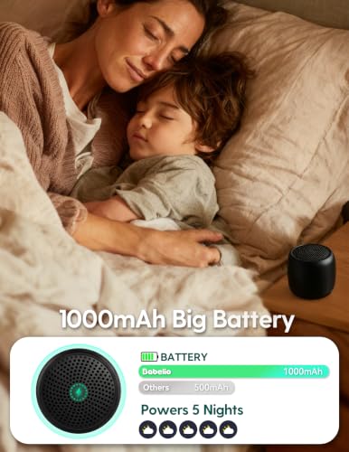 Image of Babelio White Noise Sound Machine (Pocket Mini Pro) | 1000mAh Large Battery, 25 Non-looping Sounds for Adults, Kids & Babies, Timer, Memory Function, Pocket-Sized & Travel Essentials, Black