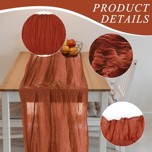 12 Pack Cheesecloth Table Runner, Runner Gauze Boho Wedding Decor Romantic Table Runner for Wedding Birthday Party(35
