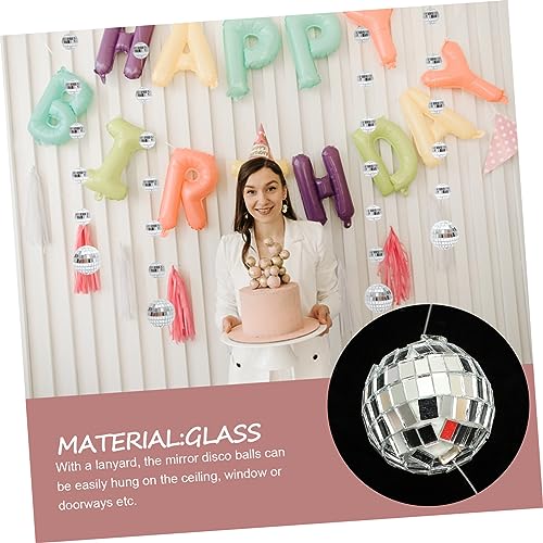 Adornos colgantes Zerodeko: bola espejada para fiestas, bodas, cumpleaños y decoración de bares miniatura 7