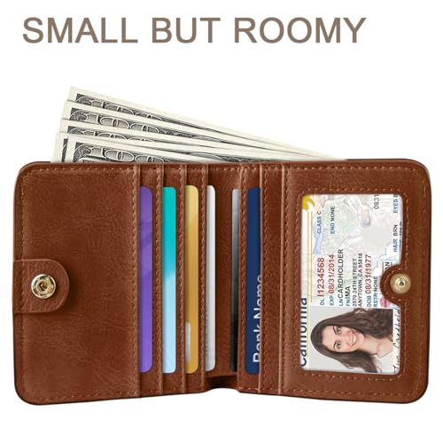 RFID Blocking Small Wallet Compact Bifold Pocket Credit Card Holder Leather Coin Slot Mini Purse with ID Window for Women or Men, Leopard3