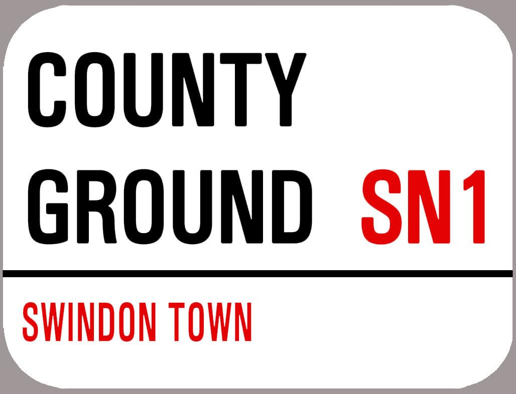 Yelacecca Tin Sign A37752 New Metal Street Sign Swindon Metal Street Sign County Ground 8X12 Inches