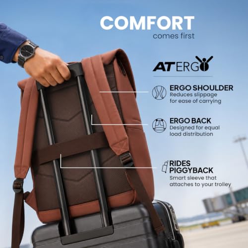 Image of American Tourister City Edge Laptop Backpack | 15.6 Inch Laptop Bag | Front Flap Design | Smart Trolley Sleeve | College & Office Use | Men & Women | Internal Organizer | 1 Year Warranty