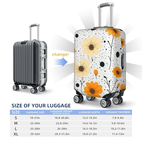 Flower Print Travel Luggage Cover Elastic Baggage Protector For Men Women Fits 25-28 Inch Luggage4