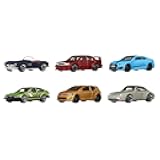 1:64 Scale Die-Cast Toy Cars, Set of 6 European Vehicles with Elevated Deco (Styles May Vary)