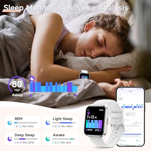 Image of Smart Watches for Women Men, for Android & iPhone, Alexa Built-in, 1.8 inch Touch Screen Smartwatch with Heart Rate /SpO2 /Sleep /Stress Monitor, 3ATM Waterproof Fitness Tracker, 101+ Sports Modes, 2 Bands