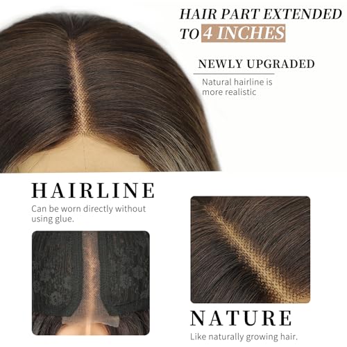 Image of AISI HAIR 【Beginner Friendly Wigs Mixed Blonde Wig for Women, Long Wavy Lace Hairline Blond Wig,Synthetic Blonde Wigs for Daily Party