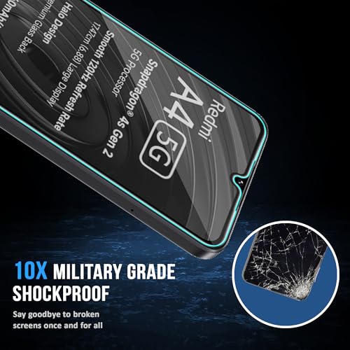 Image of ArmourPro Military Grade Matte Anti-Glare Tempered Glass Screen Protector for Redmi A4, A5, 14C and Poco M7 (6.88 Inch) With Installation Kit | Edge-to-Edge Protector Coverage | Black (Pack of 2)