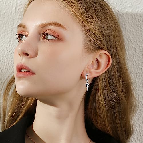 925 Sterling Silver Viking Earrings for Men Women Viking Raven/Spike/Celtic Knot/Tree of Life Drop Huggie Hoop Stud Ear Cuff Earrings Norse Viking Runes Jewelry Gifts2