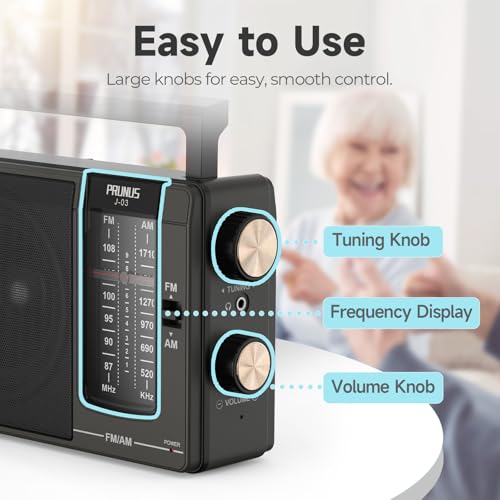 image for PRUNUS J-03 AM FM Radio Portable Plug in Wall or AA Battery Operated f