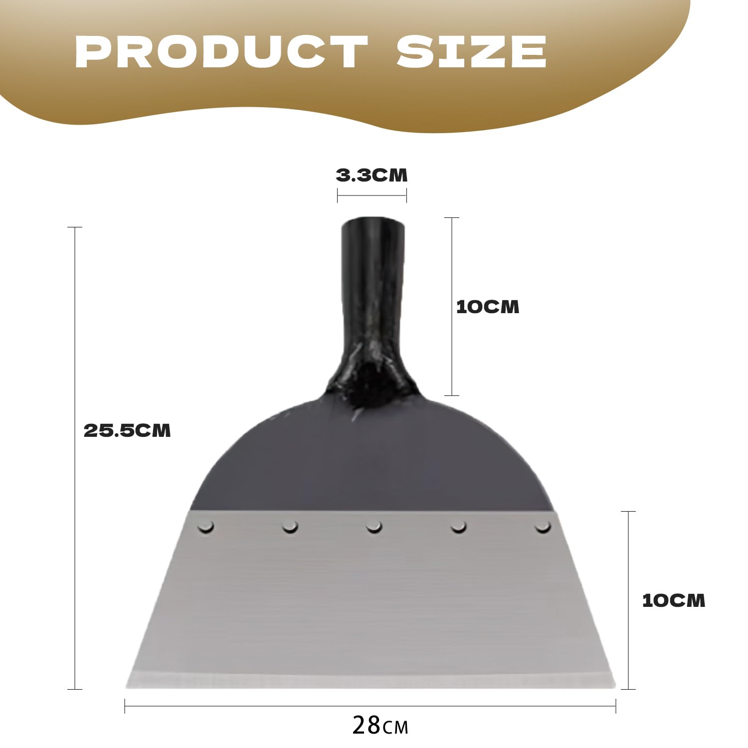 Pala da Giardino Multifunzionale,Pala di Pulizia Multifunzionale,Adatto per Diserbo, Spalatura Neve, Pulizia, Pulizia Agricola, Diserbo, Concimazione, Rivoltamento del Terreno (28cm)