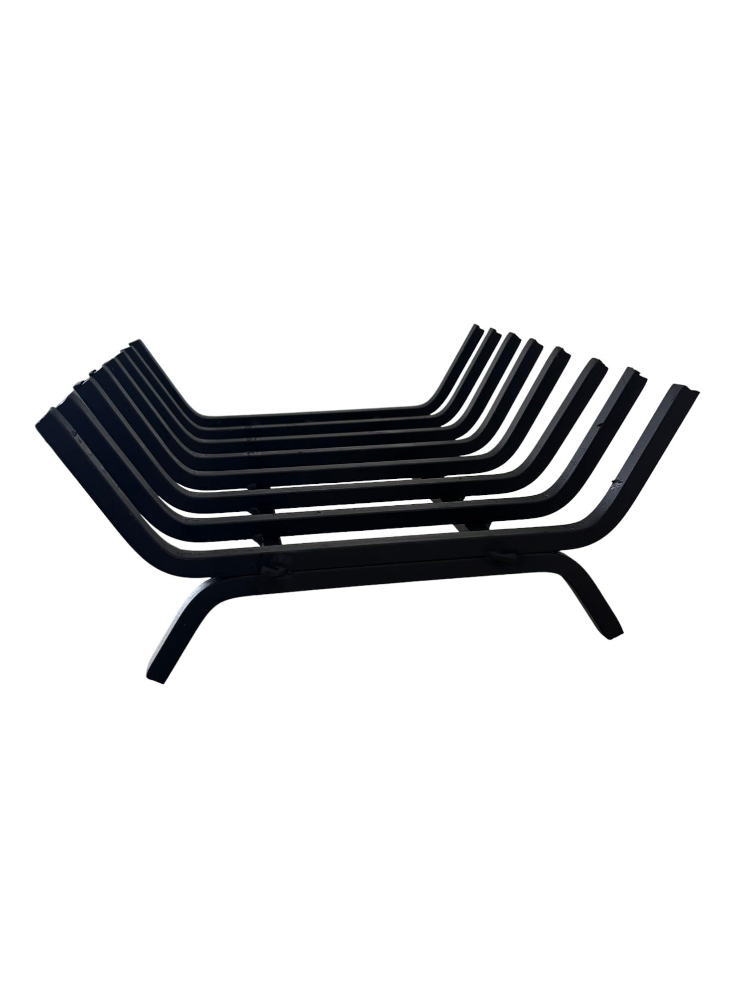 GREGORIOSTORE Portalegna in Ferro per Camino, 40x35x16 cm, Nero, Struttura Robusta 12 mm, Made in Italy
