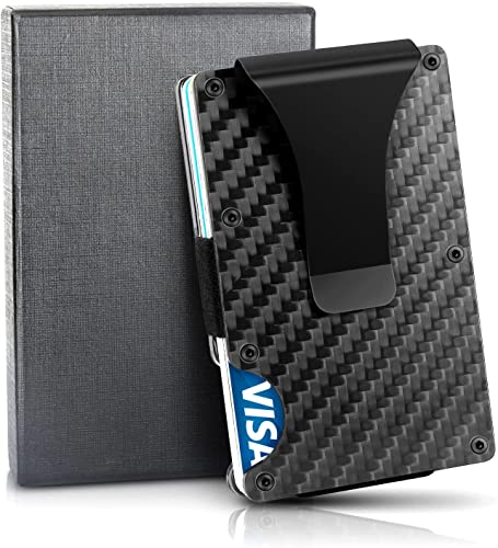 Minimalist Wallet for Men, Metal Money Clip Wallet, RFID Blocking Aluminum Slim Cash Credit Card Holder (CF-1)