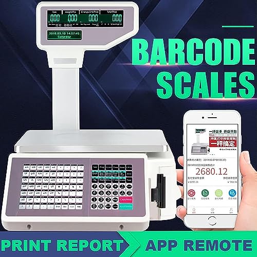 Báscula digital con pantalla LCD y impresora térmica miniatura 6