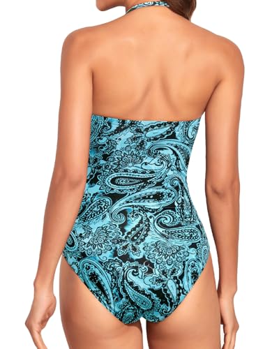 Image of Holipick Women Tummy Control One Piece Swimsuits Strapless Swimwear