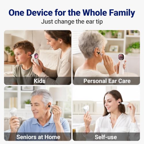 Otoscopio con luz, sin necesidad de app, pantalla HD, cámara para oído para familia miniatura 4