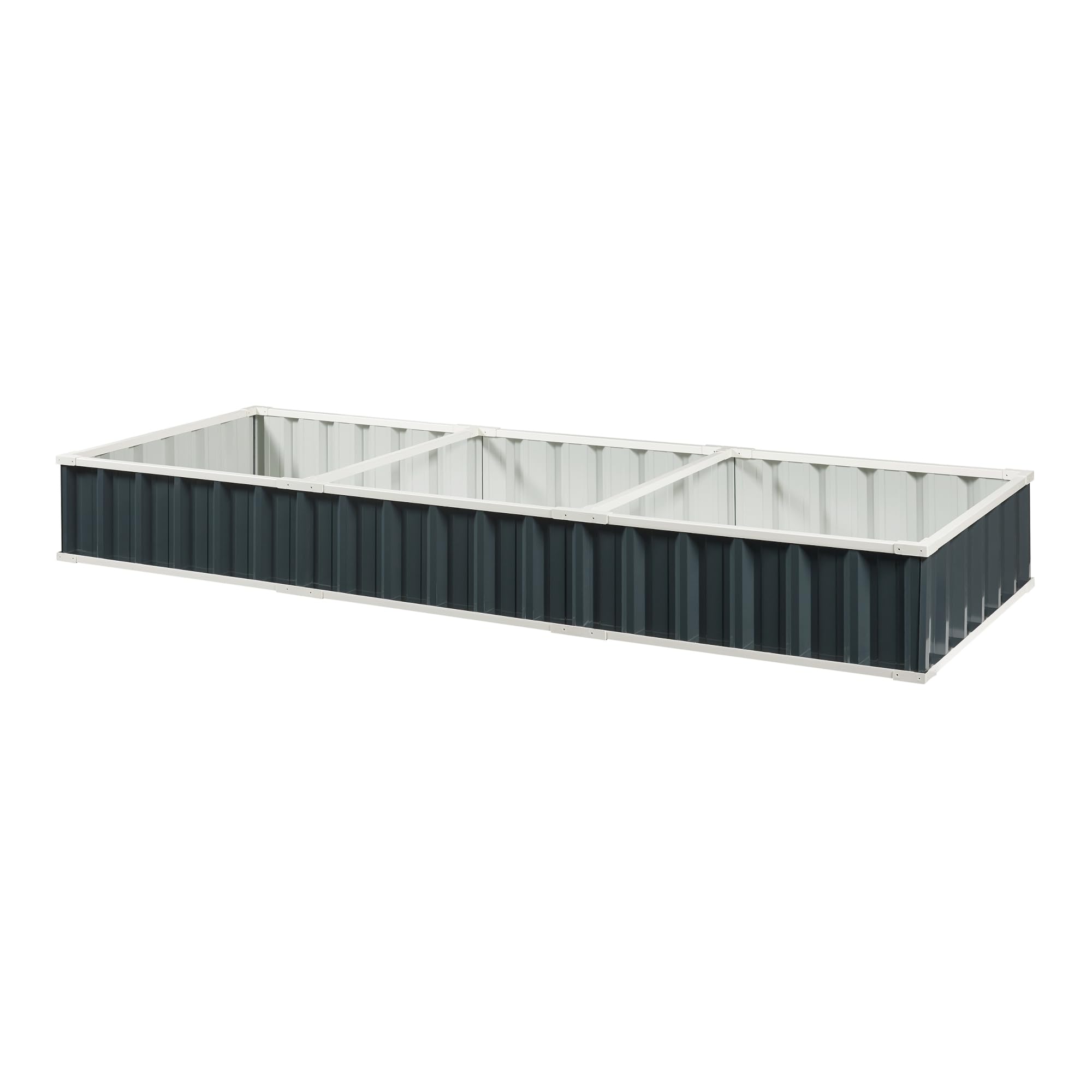 [en.casa] Aiuola Alta Fioriera Rialzata Contenitore Rettangolare in Acciaio Letto Elevato per Orto Fiori 258 x 90 x 30 cm Antracite Guanti Inclusi