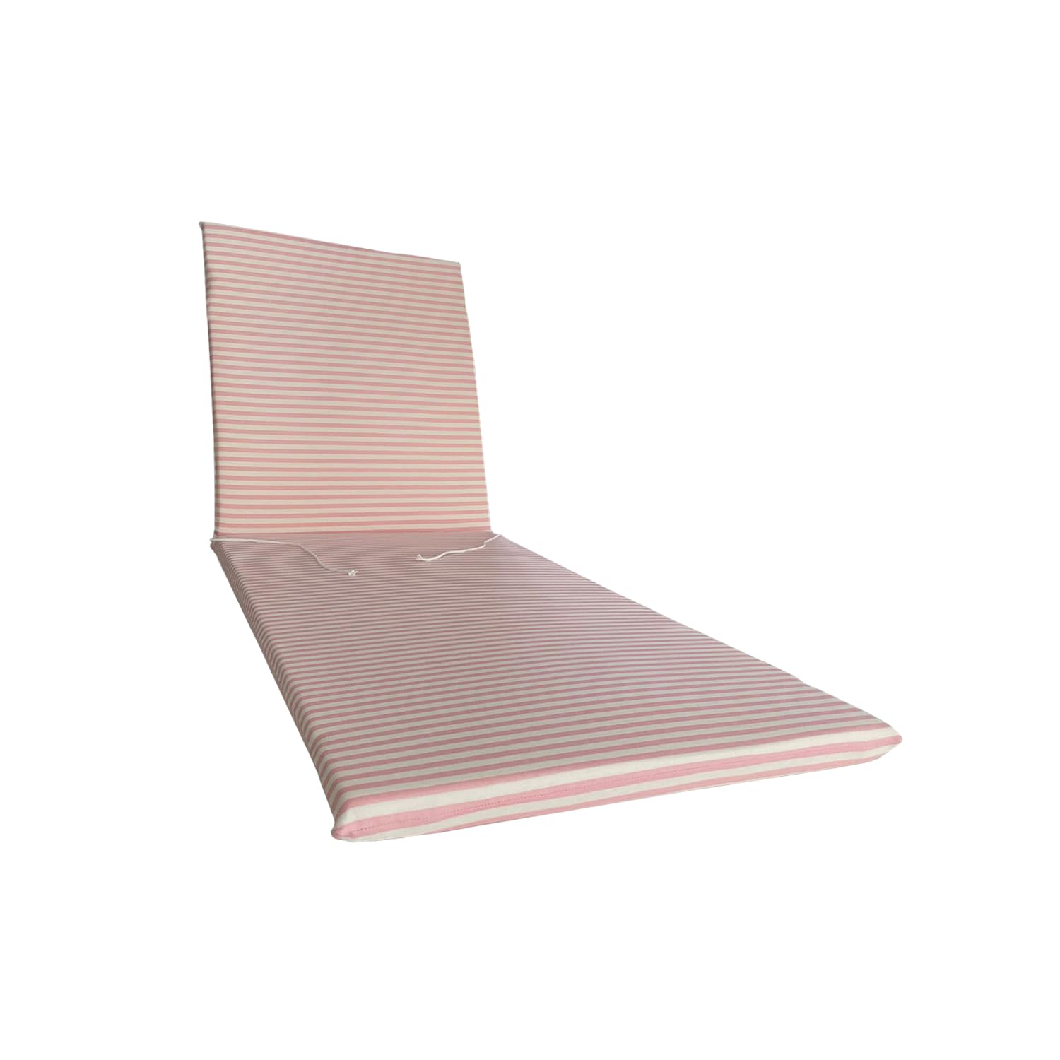 Il Tuo Artigiano Design Padded Cushion for Lounger, Artisan Fully Removable Cotton Cover (White and Pink)